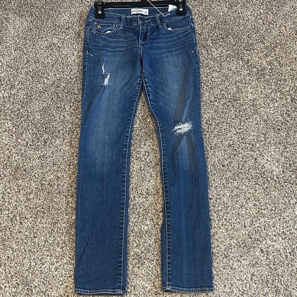 Abercrombie Kids Blue Distressed Skinny Jeans